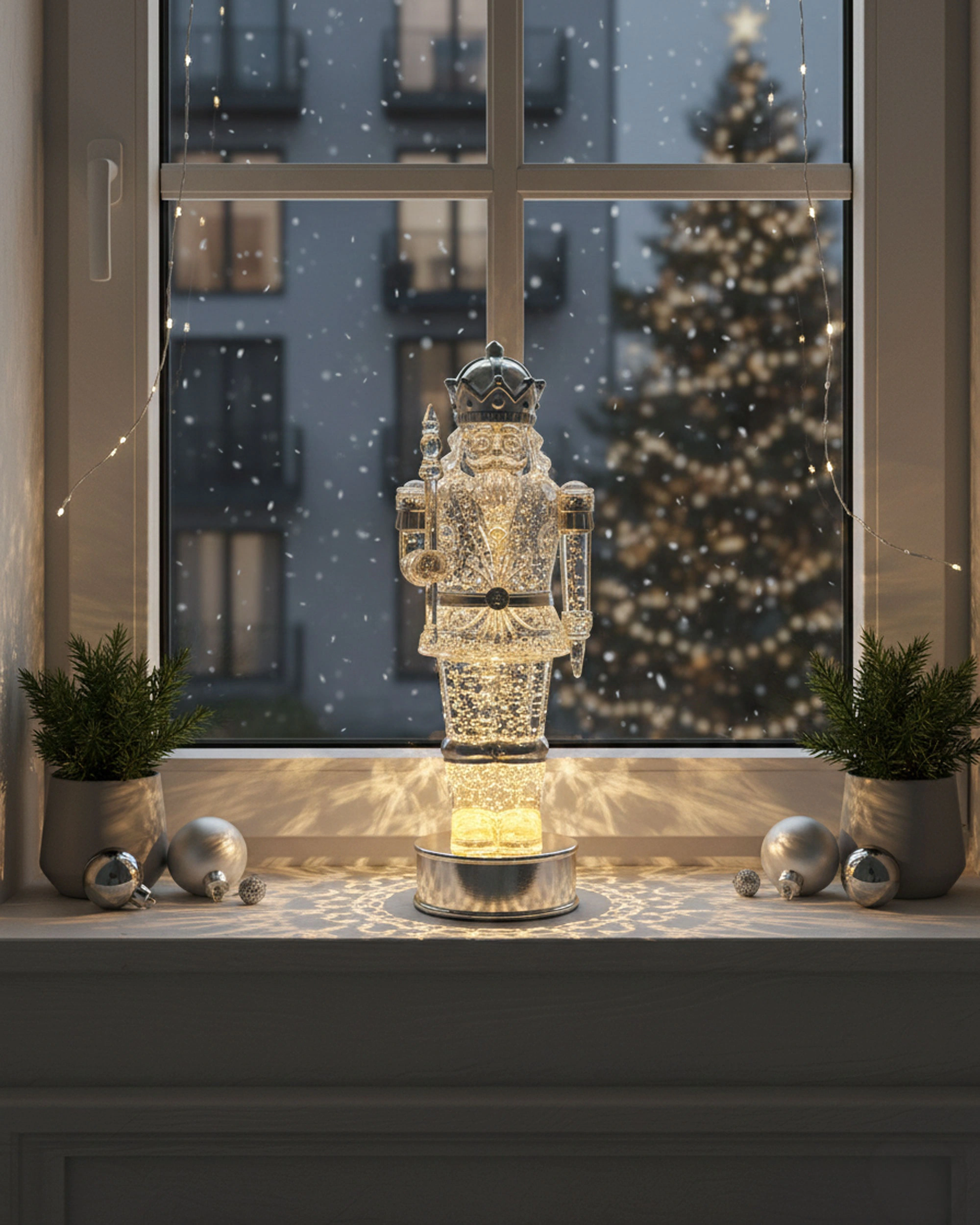 SOMPEX - GLAMOR Nutcracker - silber, 32 cm