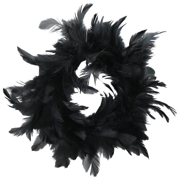 Feder Kranz schwarz mittel – Durchmesser 20 cm