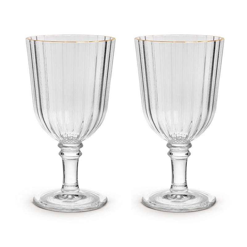 WD Lifestyle - Set aus zwei Acrylgläsern, Transparent mit goldener Oberfläche