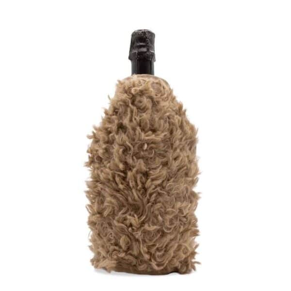 WD Lifestyle - Flaschenkühler-Manschette aus Kunstpelz, braun