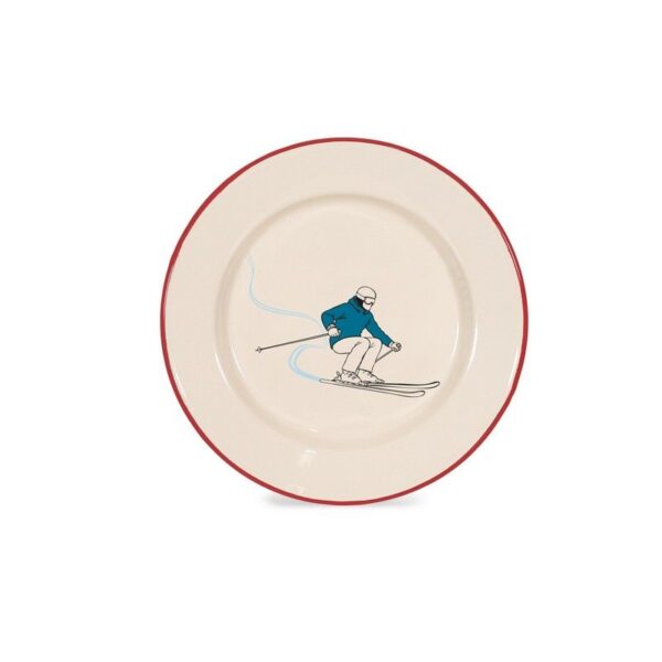 WD Lifestyle – Emaille-Teller Skifahrer