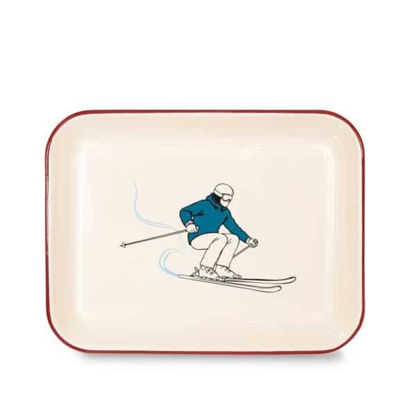 WD Lifestyle – Emaille-Tablett Skifahrer